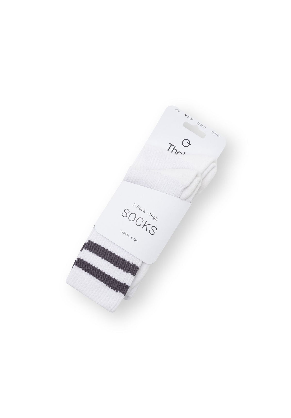2er-Pack Crew Socken Black Stripes (GOTS, Fairtrade, Vegan)
