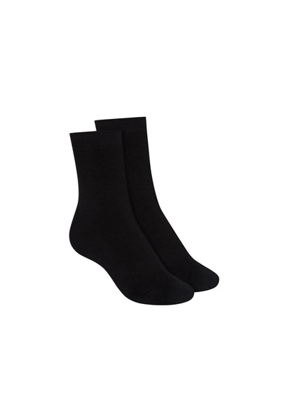 2er-Pack Warm Mid Socks Socken Schwarz (GOTS, Fairtrade, Vegan)