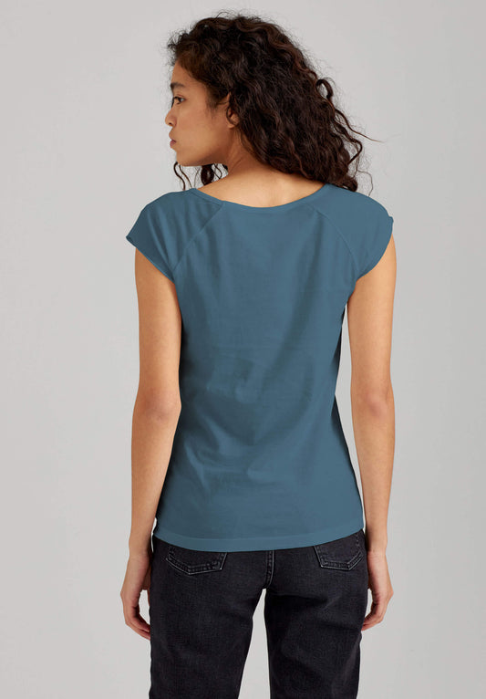TT01 Cap Sleeve T-Shirt sea blue 145 g/m² (GOTS, vegan)