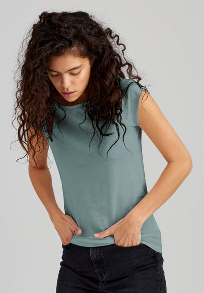 TT01 Cap Sleeve T-Shirt green blue 145 g/m² (GOTS, vegan)