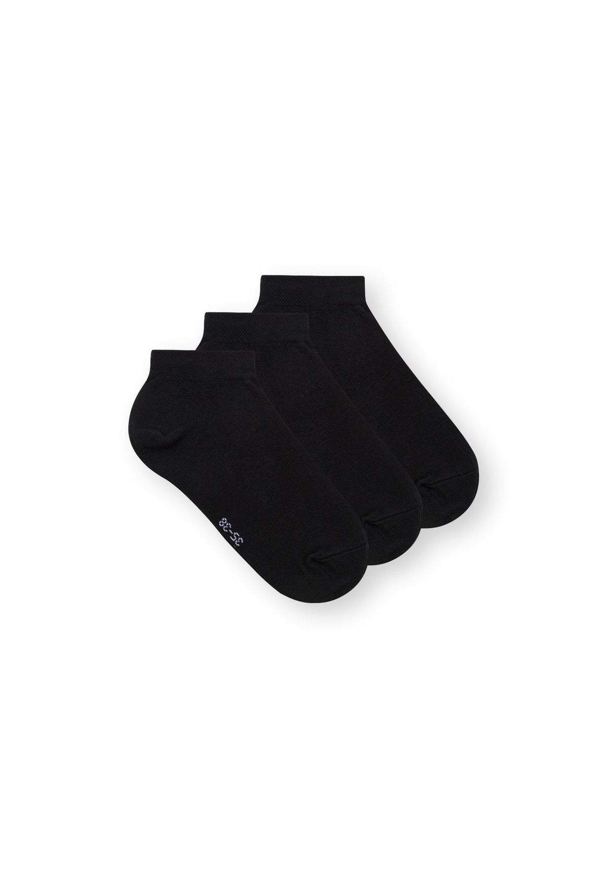 3er-Pack Low Socks Sneaker Socken Schwarz (GOTS, Fairtrade, Vegan)
