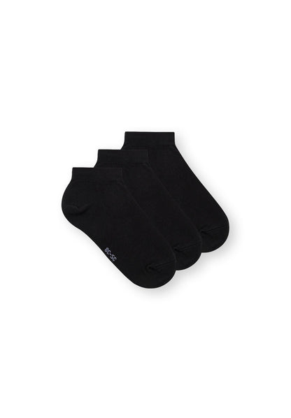 3er-Pack Low Socks Sneaker Socken Schwarz (GOTS, Fairtrade, Vegan)
