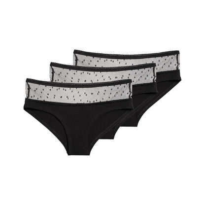 3 Pack TT21 Panty Netlace Black (GOTS)