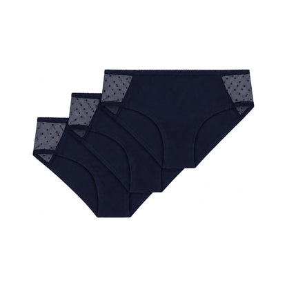 3 Pack TT21 Panty Side Netlace Midnight (GOTS)
