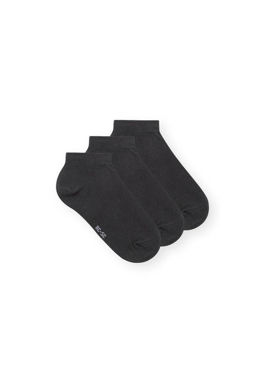3er-Pack Low Socks Sneaker Socken Anthrazit Melange (GOTS, Fairtrade, Vegan)