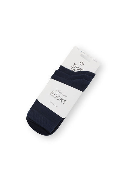 3er-Pack Mid Socks Socken Midnight (GOTS, Fairtrade, Vegan)