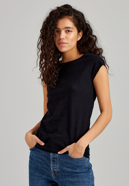 TT04 Cap Sleeve T-Shirt black 180 g/m² (GOTS, vegan)