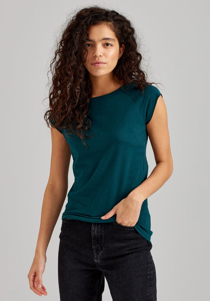 TT04 Cap Sleeve T-Shirt deep teal 180 g/m² (GOTS, vegan)