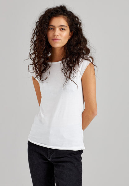 TT01 Cap Sleeve T-Shirt white 145 g/m² (GOTS, vegan)