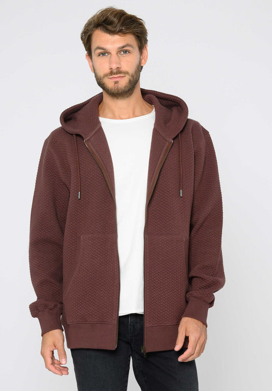 TT1040 Zip Hoodie Structured Oversized Deep Mahogany (GOTS, vegan)