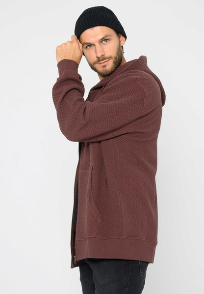 TT1040 Zip Hoodie Structured Oversized Deep Mahogany (GOTS, vegan)