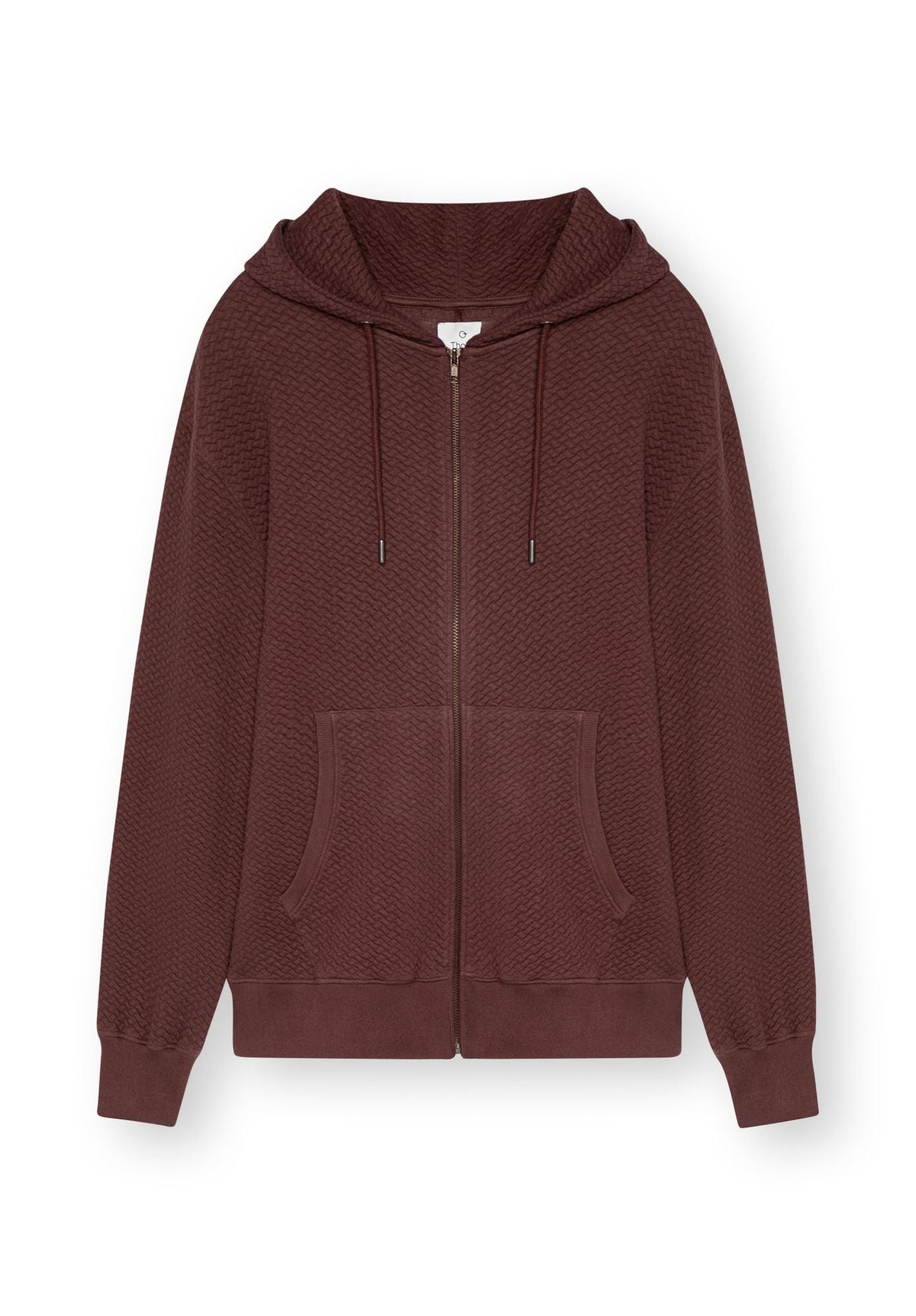 TT1040 Zip Hoodie Structured Oversized Deep Mahogany (GOTS, vegan)