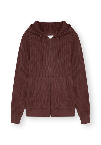 TT1040 Zip Hoodie Structured Oversized Deep Mahogany (GOTS, vegan)